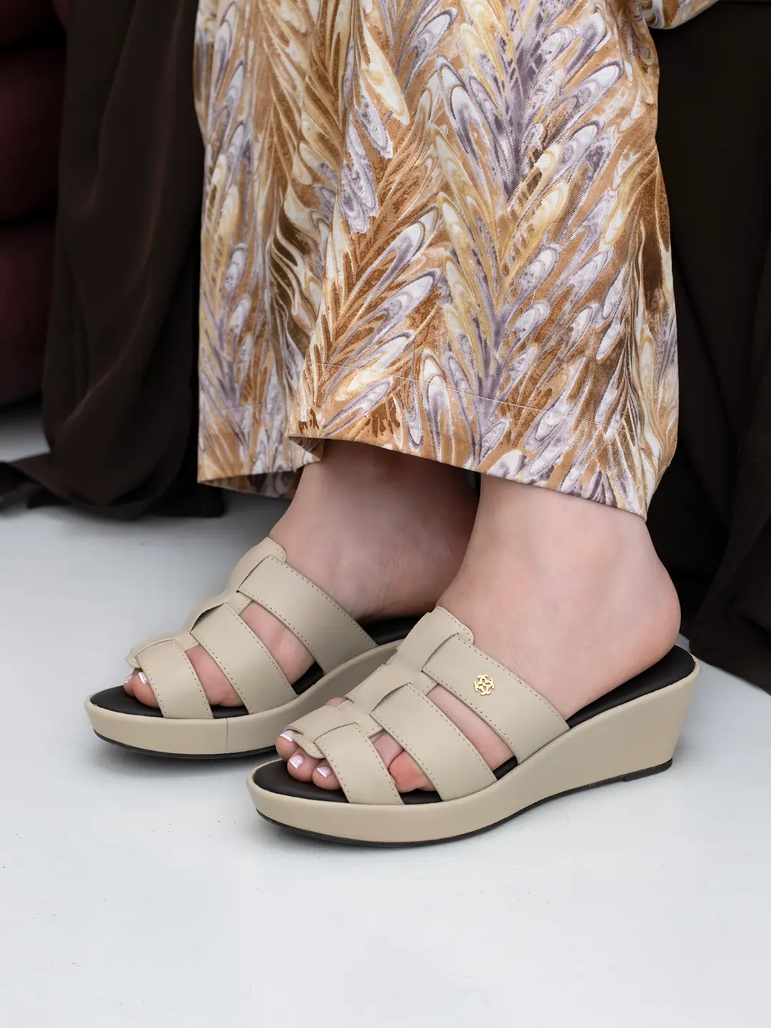 Chic Leather Wedge Sandals for Women
